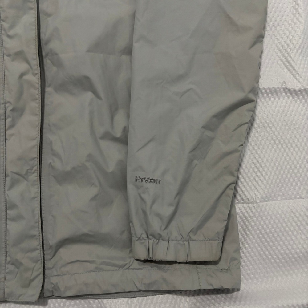 The North Face HyVent Rain Jacket Womens L Grey Orange Mesh Lined Hooded Shell - Picture 12 of 15
